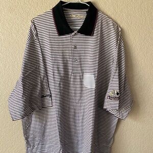 Hogan Black and White Striped Polo Shirt